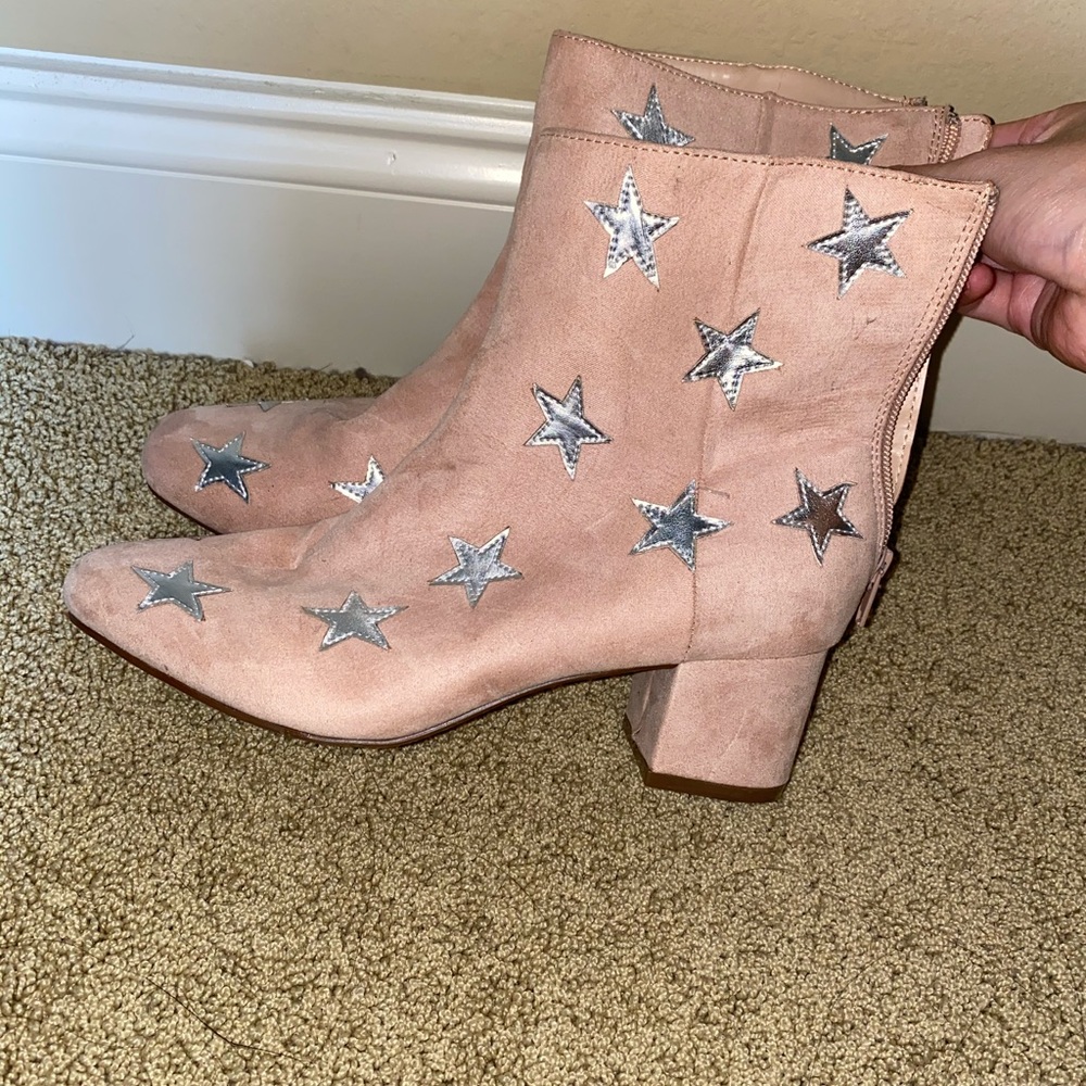 Forever 21 Nude Booties with Metallic Stars